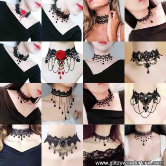 Lot of 20 Gothic Style Chokers (LOT1)